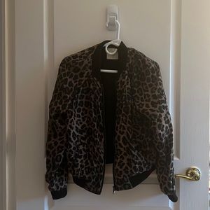 Joie Leopard Bomber Jacket